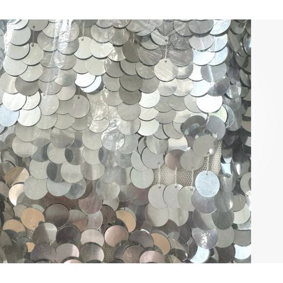 Mac Duggal Sequined Short Homecoming Dress Sleeveless Silver Size 2 NWT - Picture 12 of 12